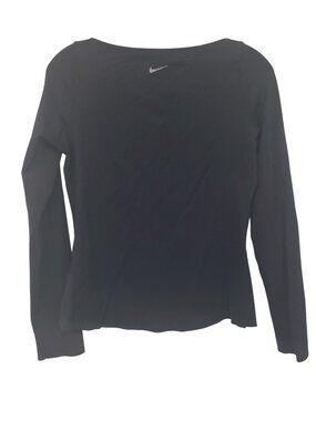 Nike Yoga Luxe Black Boat Neck Wide Neck Long Sleeve Training Top M